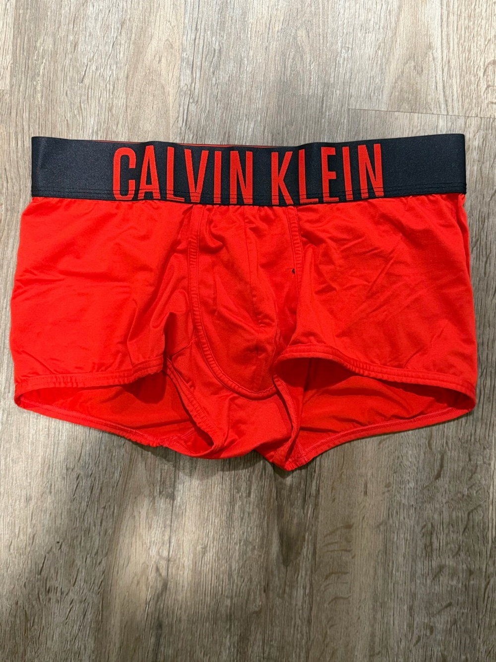 Calvin Klein Red Men’s Boxer Briefs with Black Logo Waistband